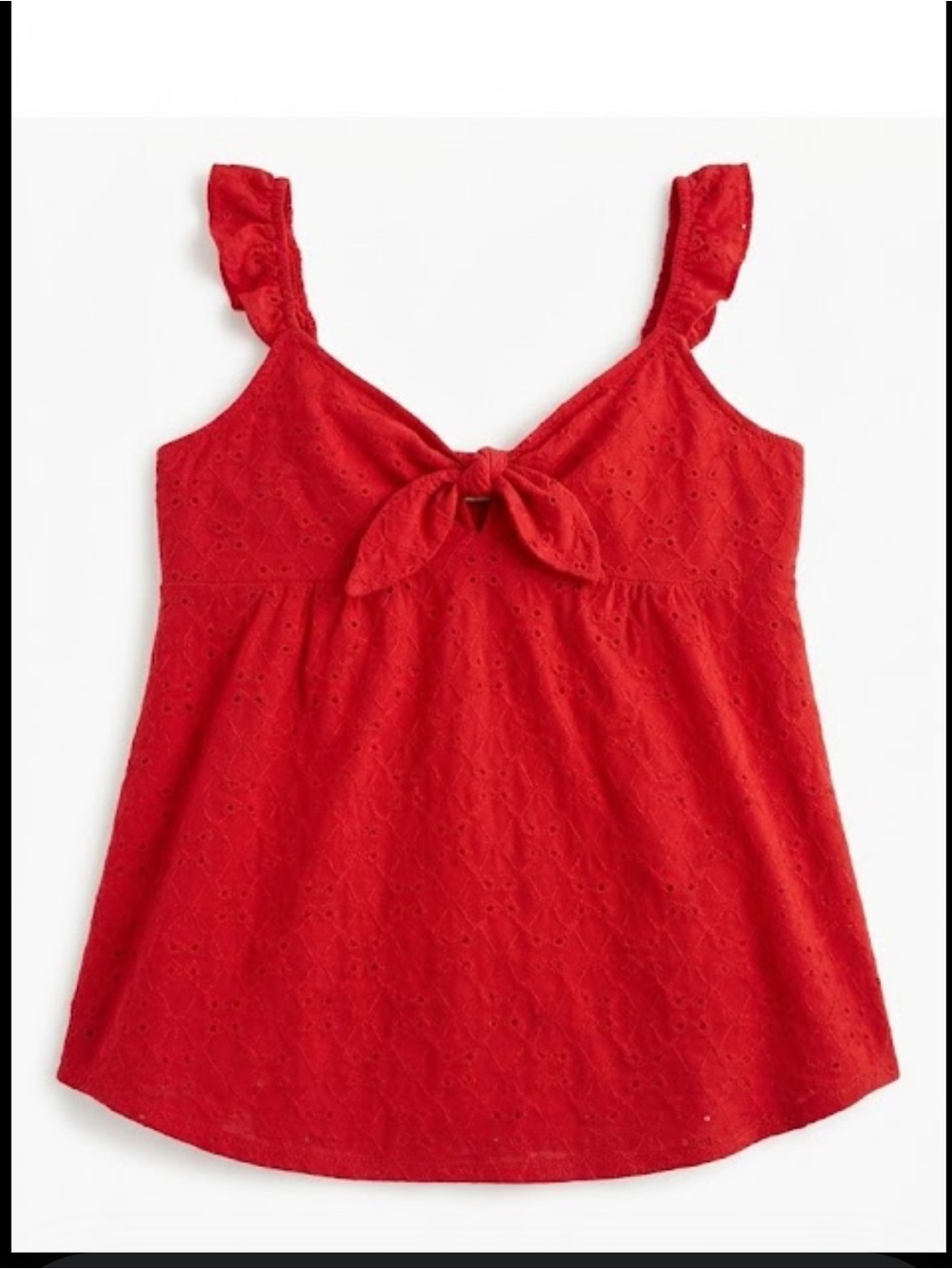 Red Sleeveless Ruffle Strap Tank Top - Women size M